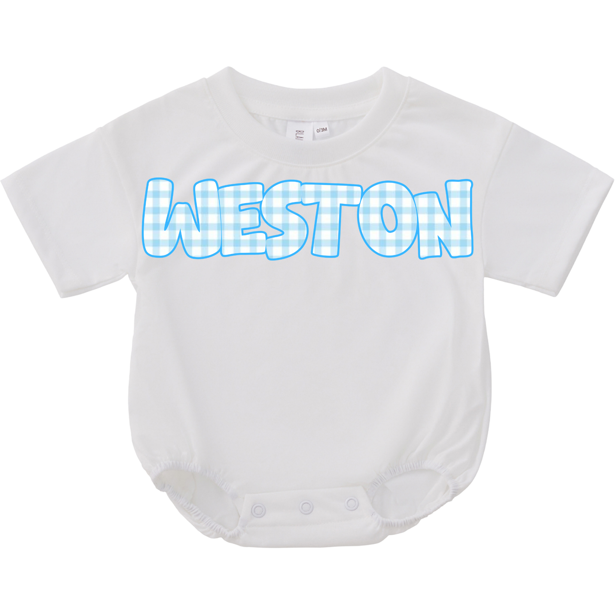 PREORDER - BLUE GINGHAM NAME BUBBLE